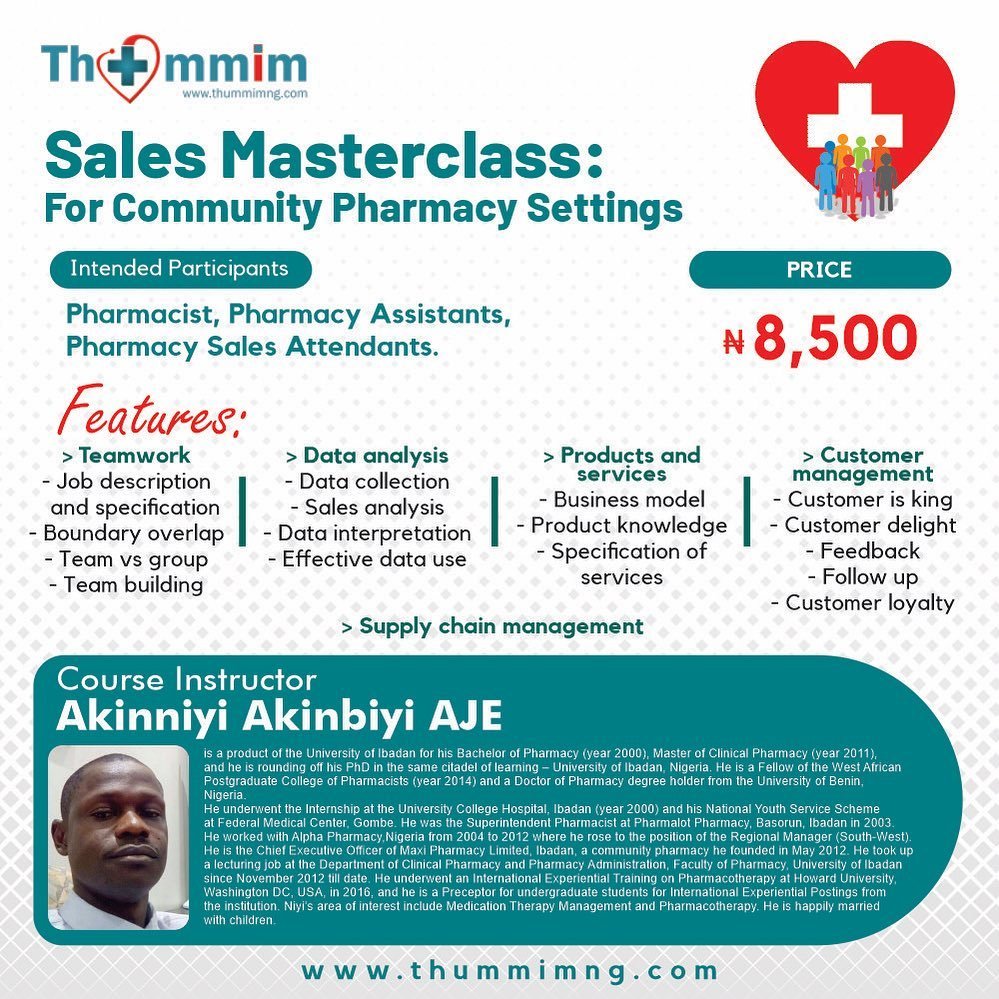 SALES MASTERCLASS; FOR COMMUNITY PHARMACY
