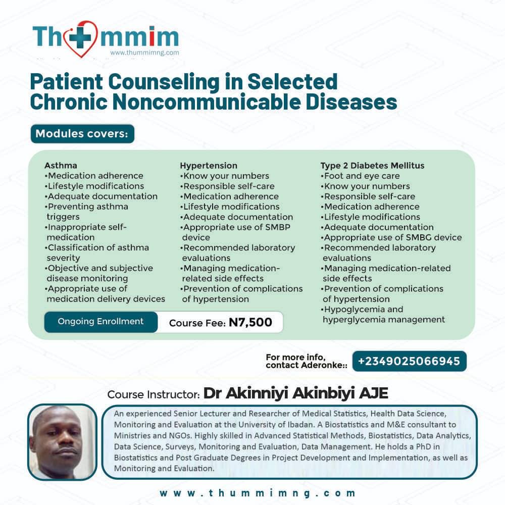 Patient Counseling in Selected Chronic Noncommunicable Diseases